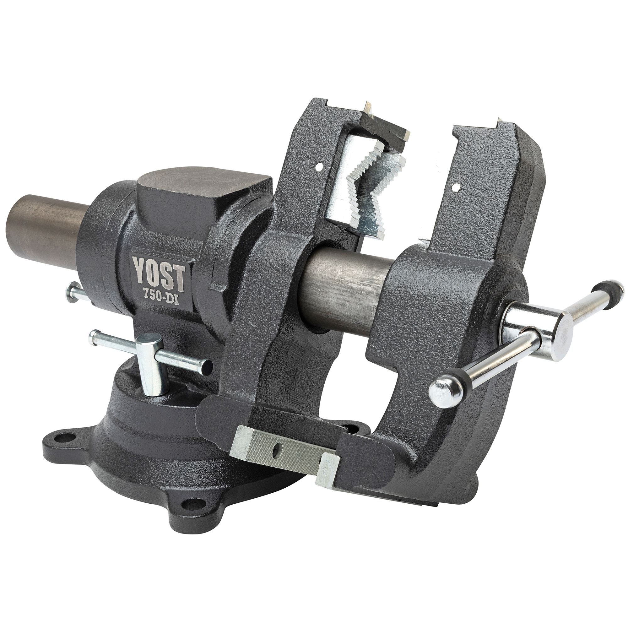Yost Model 750-DI 5-1/8 Inch Multi Jaw Rotating Combination Pipe and Bench Vise Swivel Base